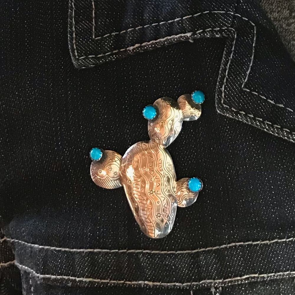 Cactus brooch Sterling silver